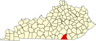 State map highlighting McCreary County