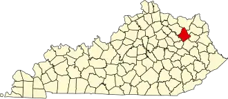 State map highlighting Rowan County