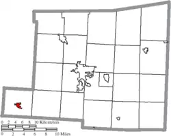 Location of Centerburg in Knox County