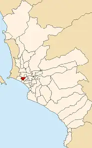 Location of Pueblo Libre in Lima Province