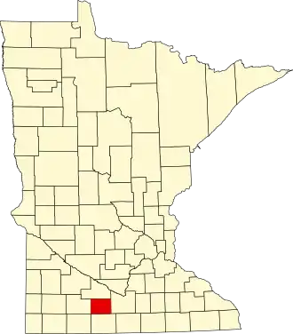 State map highlighting Watonwan County