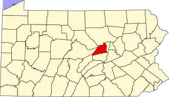 State map highlighting Union County