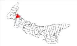 Map of Prince Edward Island highlighting Lot 11