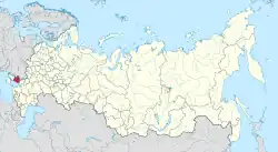 Zaporozhye Oblast in its borders claimed by Russia shown in red, along with other disputed territories hatched