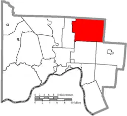 Location of Madison Township in Scioto County