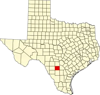 State map highlighting Frio County