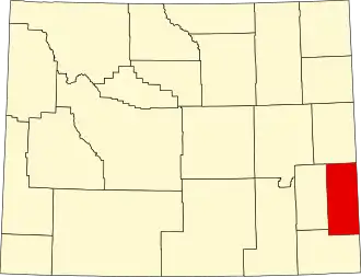 State map highlighting Goshen County