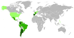 Map of the Basque people around the world.