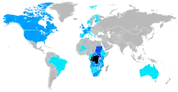Map of the Congolese diaspora
