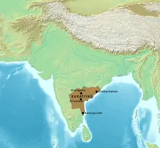 Map of the Kakatiyas.
