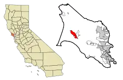 Location in Marin County and the state of California