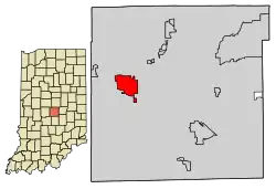 Location in Marion County, Indiana