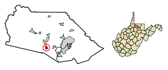 Location of Worthington in Marion County, West Virginia.