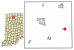 Location of Bourbon in Marshall County, Indiana.