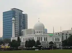 Al-Azhar Great Mosque (1958) in Kebayoran Baru, Jakarta is influenced by the Near East more strongly than the vernacular style.