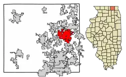 Location of McHenry in McHenry County, Illinois