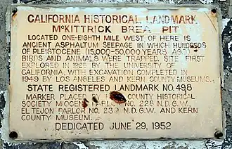 Historic landmark sign along SR58.