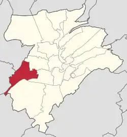 Map of Luxembourg City, with Merl highlighted