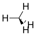 Skeletal structure of methane.