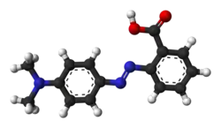 Ball-and-stick model of methyl red