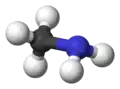 Ball and stick model of methylamine
