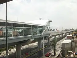 Nopalera metro station along an avenue