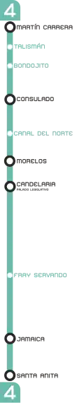 Mexico City Metro Line 4 map