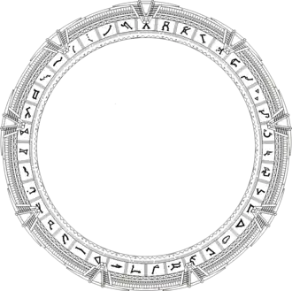 Schematic diagram of a Milky Way stargate with glyphs
