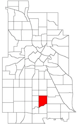 Location of Northrop within the U.S. city of Minneapolis