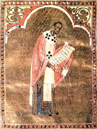 Miniature of John Chrysostom from Missal of Przemysl's Ortodox Bishop Antony from the 13th century