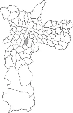Location of Moema in São Paulo