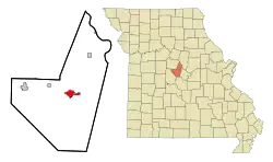 Location in Moniteau County and the state of Missouri