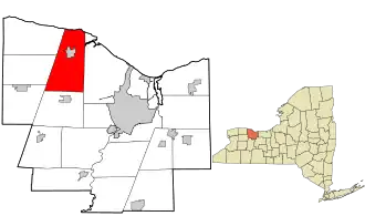 Location in Monroe County and the state of New York