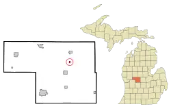 Location in Montcalm County and the state of Michigan