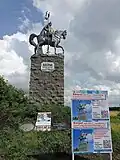 Monument to the founder of the Volga Bulgaria Khan Kotrag in the Chuvash Republic