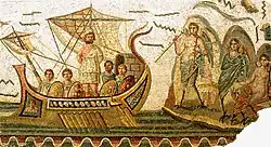 Roman mosaic of Ulysses, from Carthage, 2nd century AD, now in the Bardo Museum, Tunisia