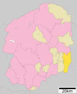 Location of Motegi in Tochigi Prefecture