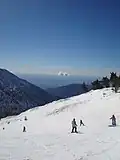 Skiing overlooking Los Angeles