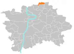 Location of Březiněves in Prague