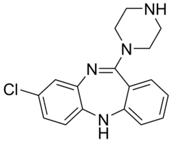 Chemical structure of N-Desmethylclozapine.