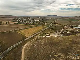 Aerial view of Nicolae Bălcescu village
