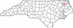 Location of Hertford, North Carolina