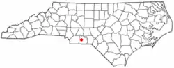 Location of Polkton, North Carolina