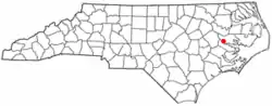 Location of Washington Park, North Carolina