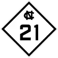 North Carolina Highway 21 marker