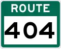 Route 404 marker