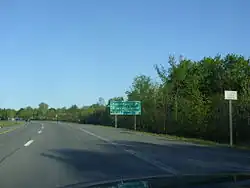 NY 374, with sign for Dannemora