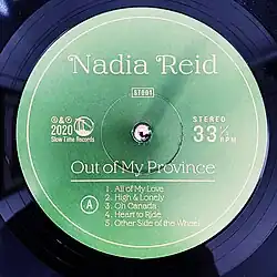 Cover of Nadia Reid's "Out of My Province" LP