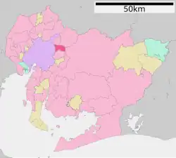Location of Nagakute in Aichi Prefecture