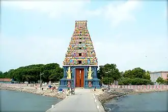 Raja Gopuram of Nainativu Nagapooshani Amman Temple.